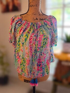 Lilly Pulitzer Sain Catch The Wave Off The Shoulder Top